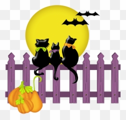 Graveyard Clipart Cat Halloween Graveyard Cat Halloween - Cata On A Fence Clipart Emoji,Halloween Cat Emoji