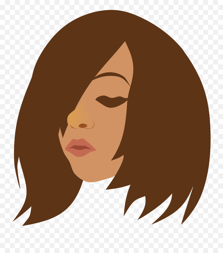 Brown Hair No Face - Emo Girl Clipart Emoji,Brunet Male With Glasses Emoji