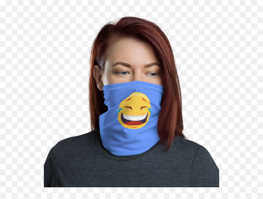Fun Gaiters - Flyers Gritty Face Mask Emoji,Laughing Hysterically Emoji