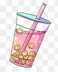 Aesthetic Boba Tea Transparent Clipart - Cute Kawaii Boba Tea Emoji,Boba Emoji