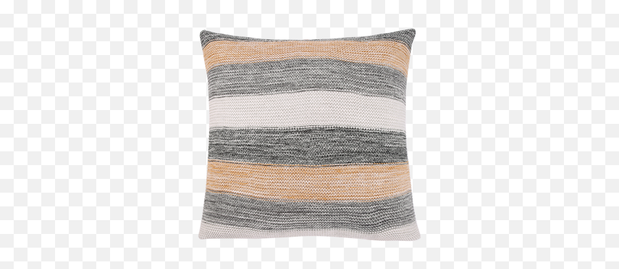 Mimosa Cushion - Knit Grey White Stripe Script Decorative Emoji,Emotion Icon Pillow