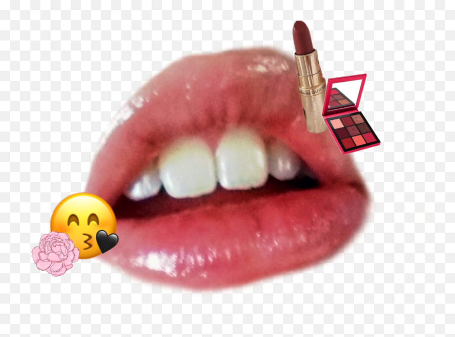 Lips Pink Pinklips Emoji Black Yellow - Lip Care,Emoticon With Red Lips