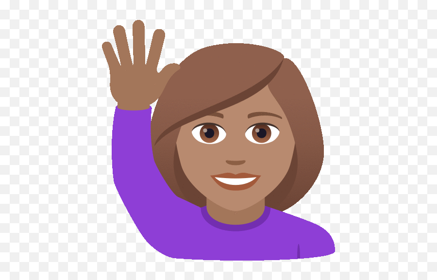 Raise Hand Joypixels Gif - Lady Raising One Hand Up Emoji,Girl Raising Hand Emoji