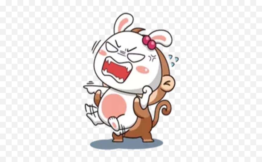 Monkey And Bunny - Monkey And Bunny Stickers Emoji,Iphone Monkey Emoji