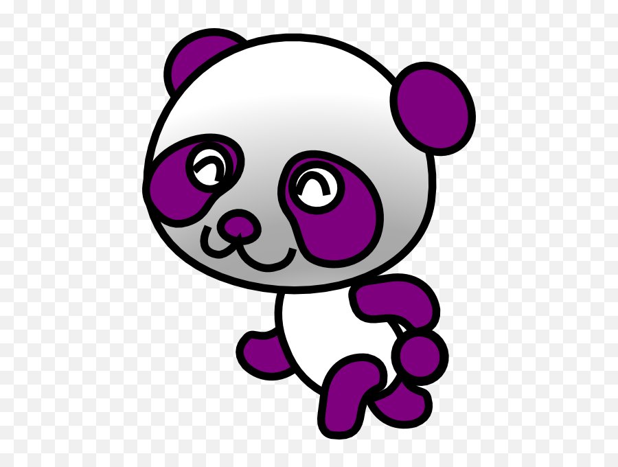 Purple Panda Clip Art At Clkercom - Vector Clip Art Online Clipart Purple Panda Emoji,How To Draw A Panda Emoji