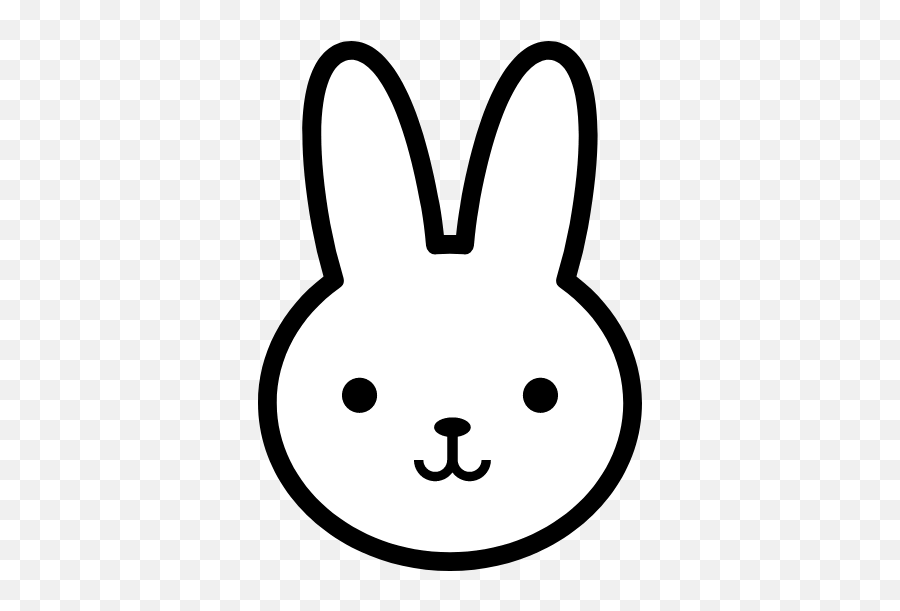 Simple Bunny Graphic - Bunny Easter Face Colouring Pages Emoji,Rabbit Emoticon Transparent Black And Wite