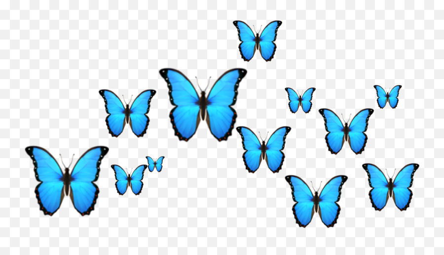 Crown Butterfly Borboleta Emoji Sticker,2 Blue Butterfly Emojis