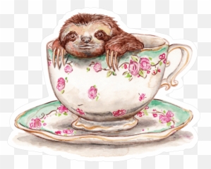 Sloth In A Teacup Sticker Emoji,Emotions Tied To Sloth