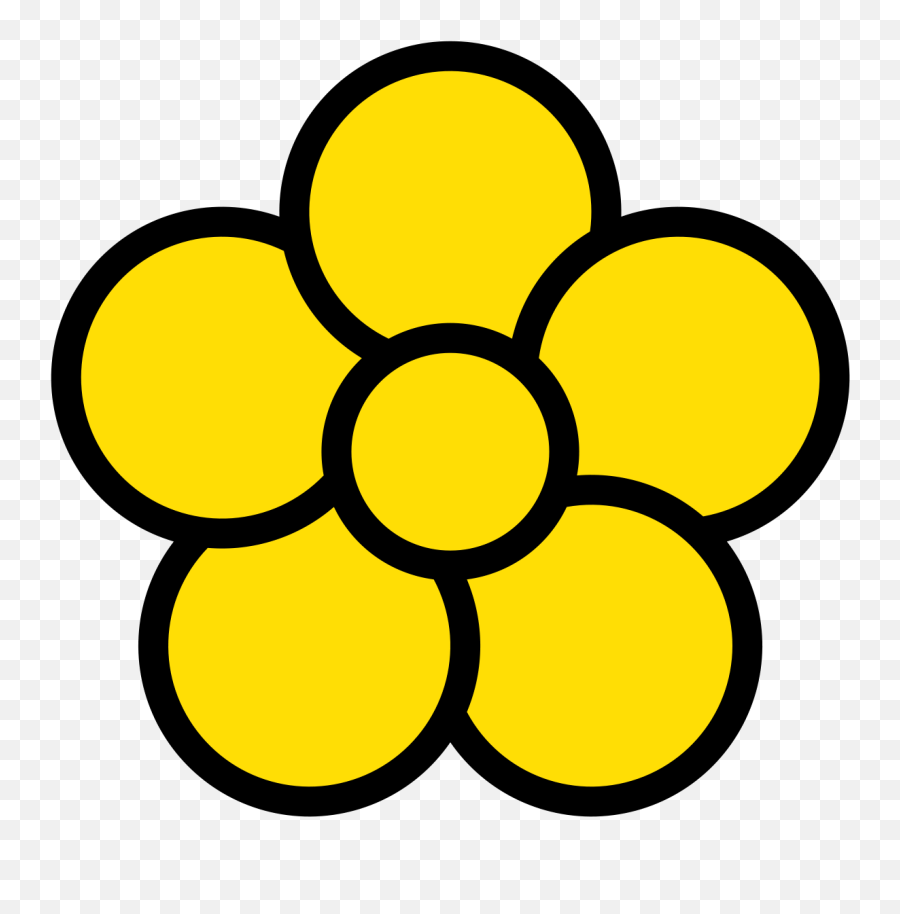 Filefive Petal Flower Iconsvg - Wikimedia Commons Emoji,Flower Emoticon @)-/-