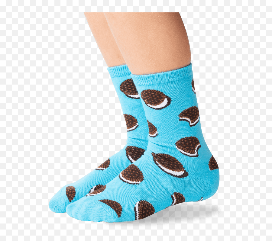 Kidu0027s Sandwich Cookie Crew Socks U2013 Hotsox Emoji,Blue Emoji Eating Cookie