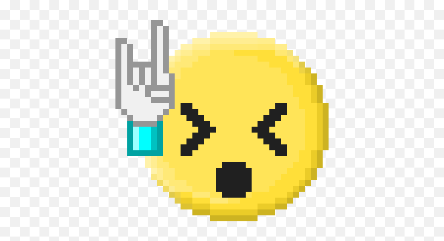 Rock Out Hand Gesture Emoji Sticker - R74n Free Pixel Emojis,Pixel Emoji