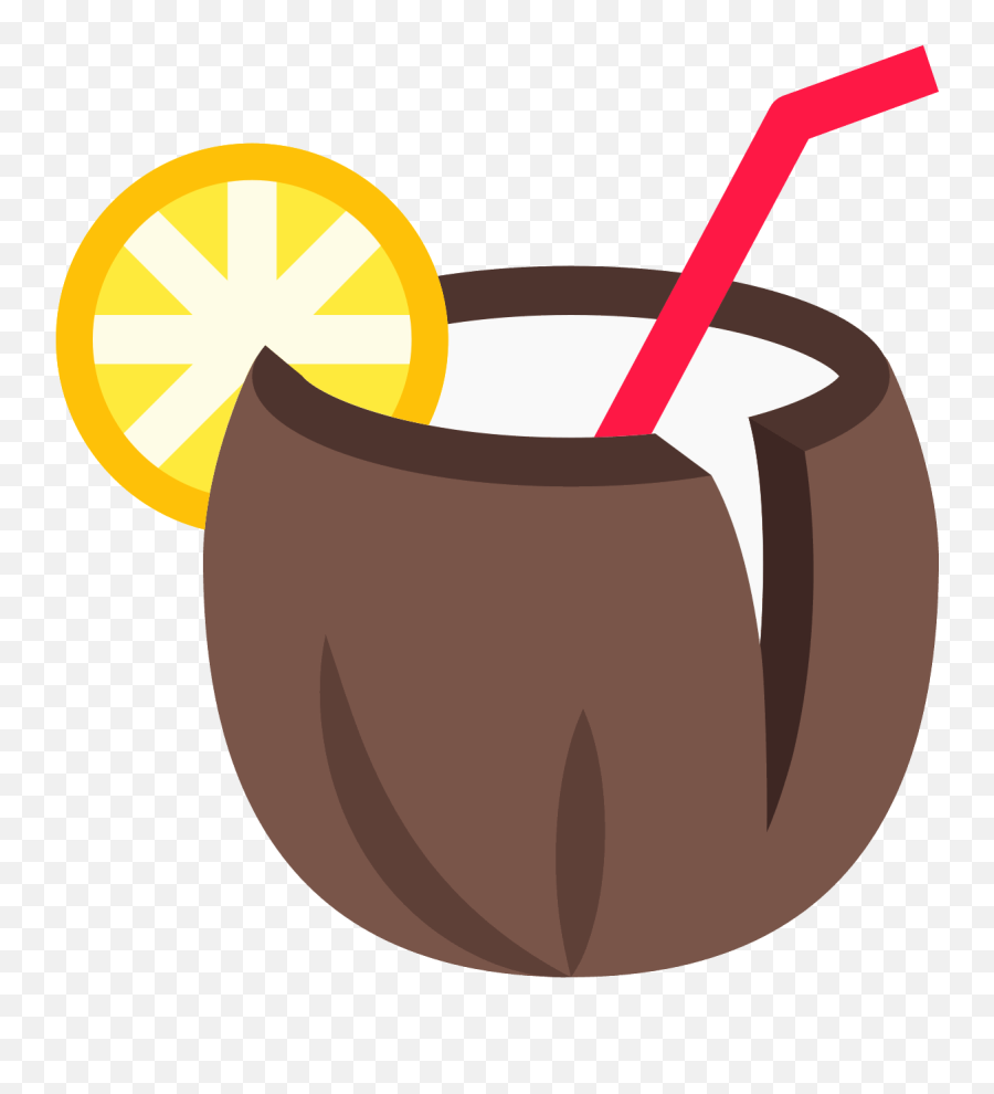 Coconut Cocktail Icon Png Clipart - Cartoon Coconut Drink Emoji,Palm Tree Drink Emoji