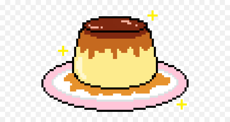 Custard Pudding Cute Sticker - Pixel Flan Emoji,Custard Emoji