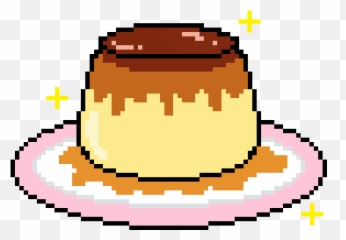 Custard Pudding Cute Sticker - Pixel Flan Emoji,Custard Emoji