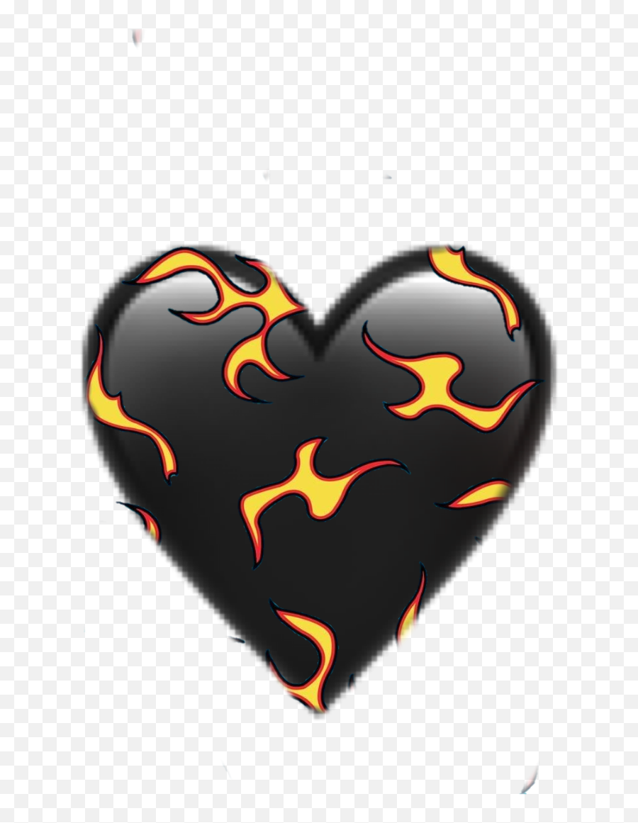 Black Emoji Heart Fire Sticker By Josephine - Girly,Flames Emoji