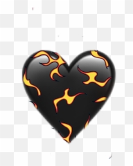 Black Emoji Heart Fire Sticker By Josephine - Girly,Flames Emoji