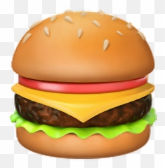 Burger Emoji Emoticon Sticker - Burger Emoji Apple,Hamburger Emoticon