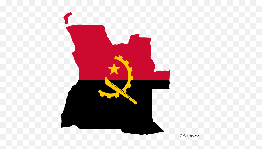 Flag Map Of Angola Free Vector Maps Angola Map Map - Angola Map Vector Emoji,El Salvador Flag Emoji