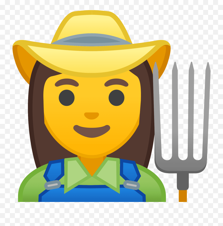 Woman Farmer Emoji Clipart - Female Face Emoji,Cowboy Emoji Man