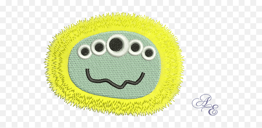Art Of Embroidery - Monster 3 Medium Machine Embroidery Happy Emoji,Blue And Yellow Emoticon X Eyes