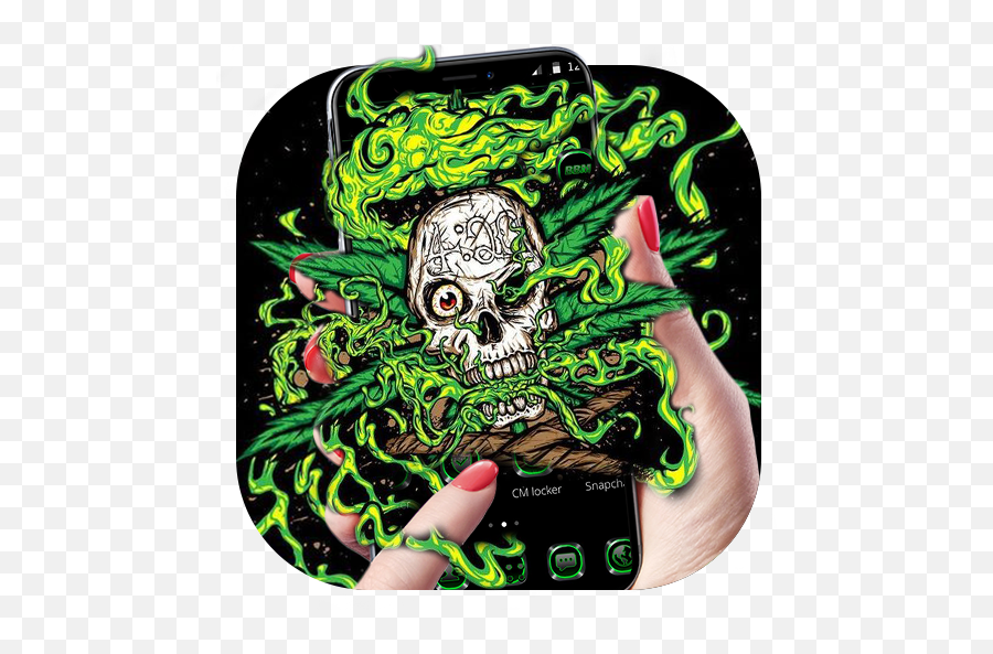 Download Weed Rasta Skull Fire Keyboard On Pc U0026 Mac With - Scary Emoji,What Is Oif Gif Emoticon