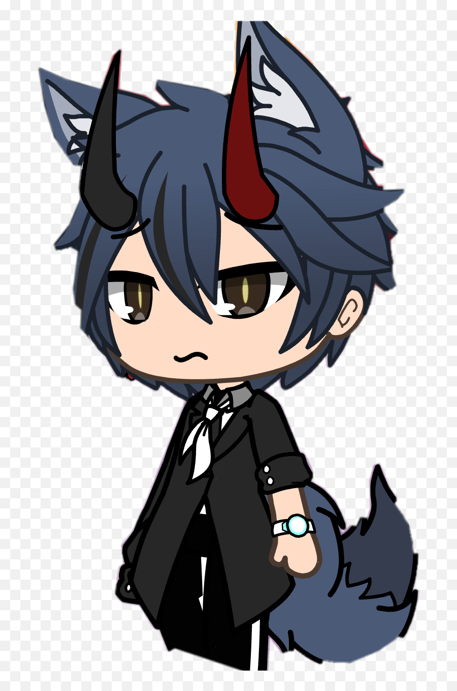 Me Gacha Life Gachalife Boy Sticker - Gacha Life Boy Worried Emoji,Gacha Heartless Boy With Emojis