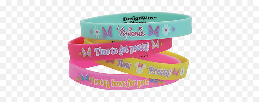 Minnie Mouse Rubber Bracelets Pk4 - Minnie Mouse Rubber Bracelet Emoji,Emoji Girl Bracelet