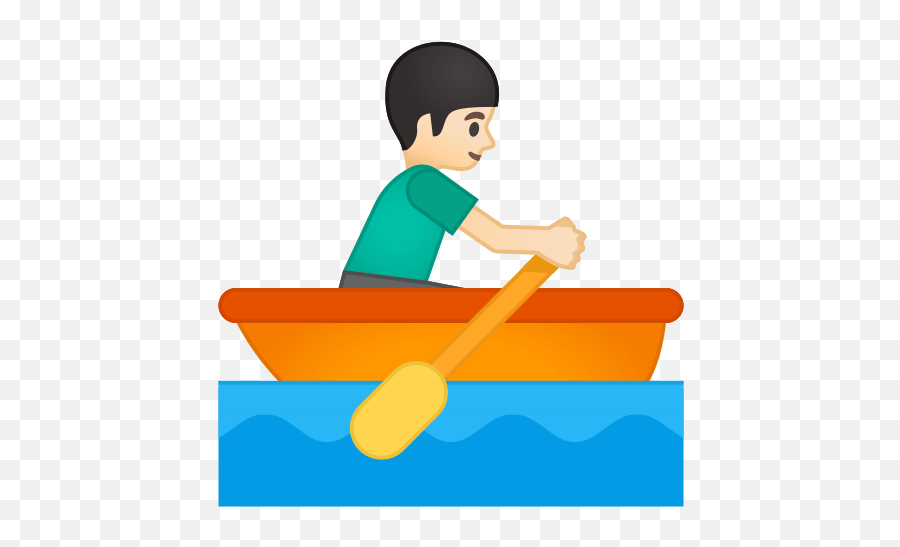 U200d Man Rowing Boat Emoji With Light Skin Tone Meaning - Man In Boat Emoji,Emoji Paintings