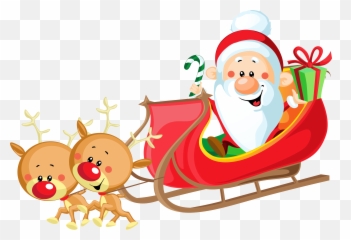 Santa Sleigh Clipart Transparent - Sleigh Santa Clipart Emoji,Sleigh Emoji