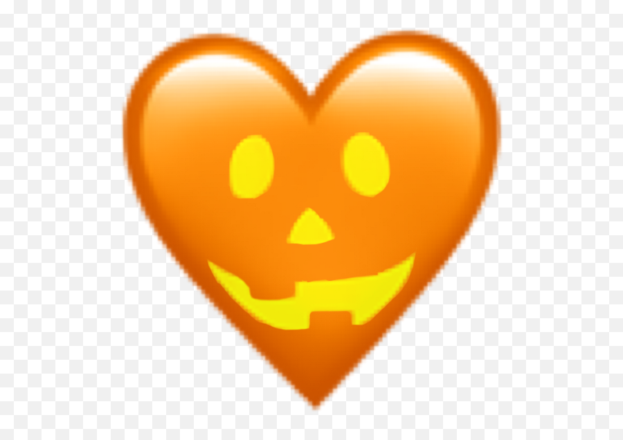 Download Emoji Iphoneemoji Orange Heart - Happy,Orange Heart Emoji