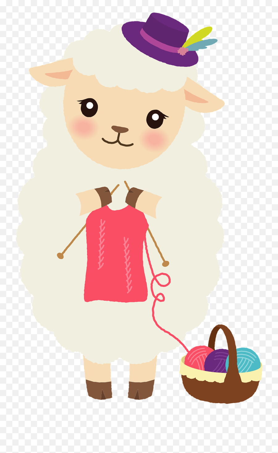 Sheep Is Knitting Clipart Free Download Transparent Png - Fictional Character Emoji,Knit Emoji