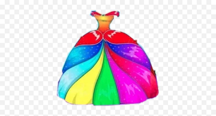 Dress Rainbow Sticker - Traditional Emoji,Rainbow Emoji Dress