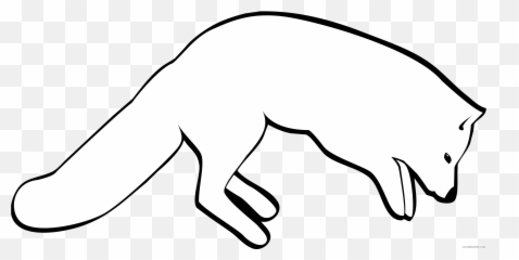 Arctic Fox Coloring Pages Arctic Fox Leap Bpng Printable - Outline Arctic Fox Clipart Emoji,Man Moon Fox Emoji
