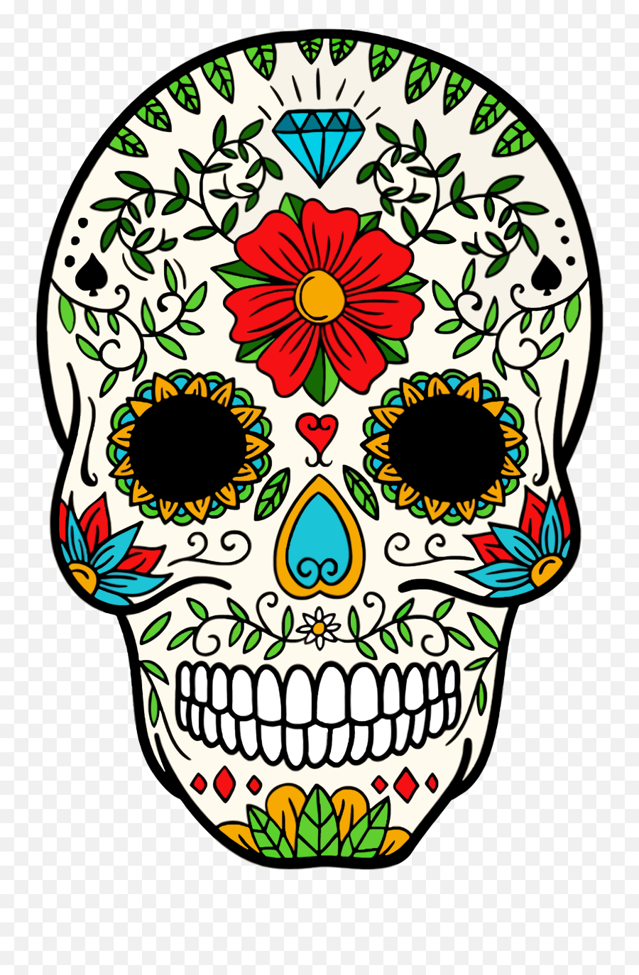 Big Image - Day Of The Dead Skeleton Skull Clipart Full Day Of The Dead Cartoon Skulls Emoji,Skull Emoji