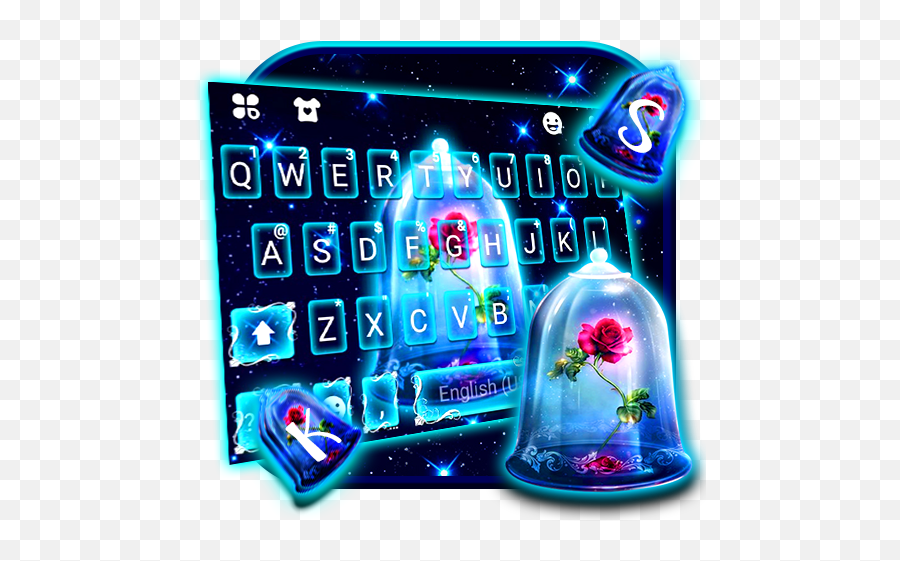 2021 Beauty Magical Rose Keyboard Theme Pc Android - Flower Emoji,Emojis For Beauty And The Beast
