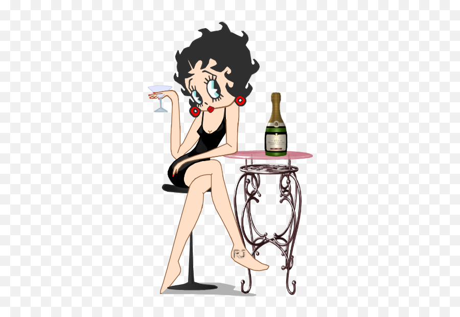 Pin On Betty - Betty Boop Drinking Emoji,Small Emoticon Of Popping Wine Bottle