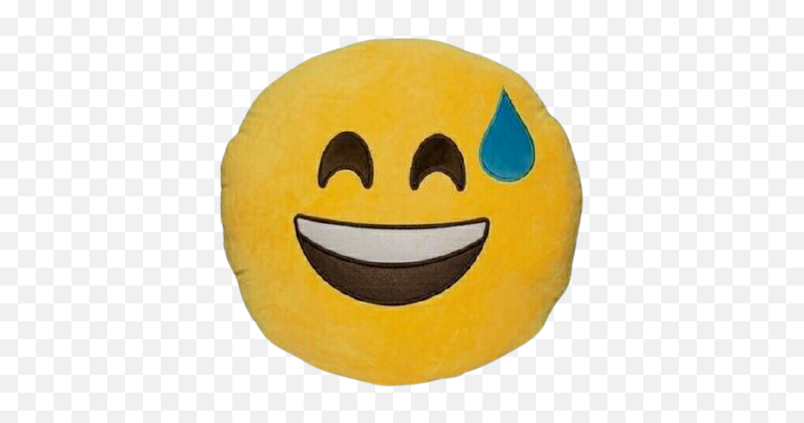 Emoji Cushion Of Smiling Face With Open Mouth And Cold Sweat - Cai Goi Hinh Vuong,Happy Sweating Face Emoji