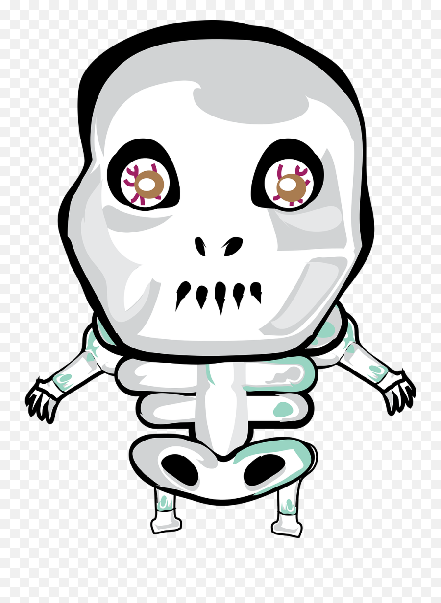 Charactershalloweenskeletonskullsprites - Free Image Cartoon Halloween Skeleton Pixabay Png Emoji,Skeleton Emoticon