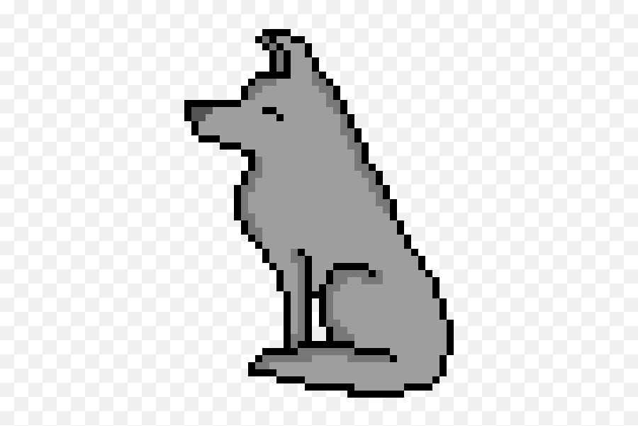 Pixel Art Wolf Shaded - Perler Bead Grid Patterns Chicken Emoji,Emotion Grid Art