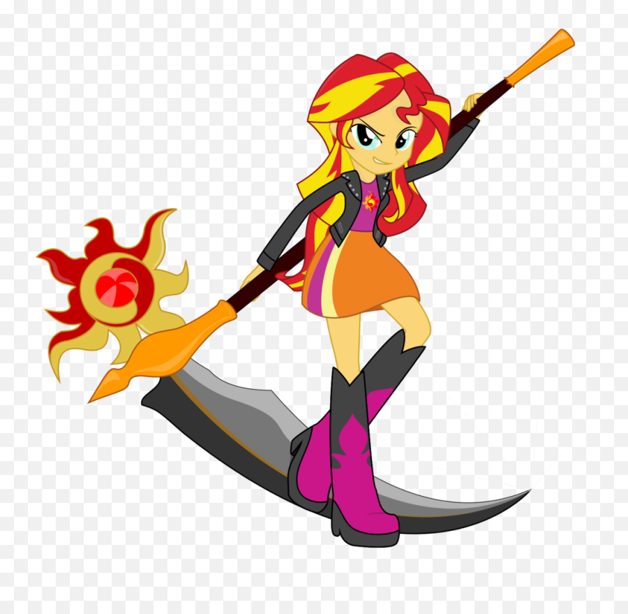 Scythe Clipart Music Note - Sunset Shimmer With Weapons Emoji,Scythe Emoji