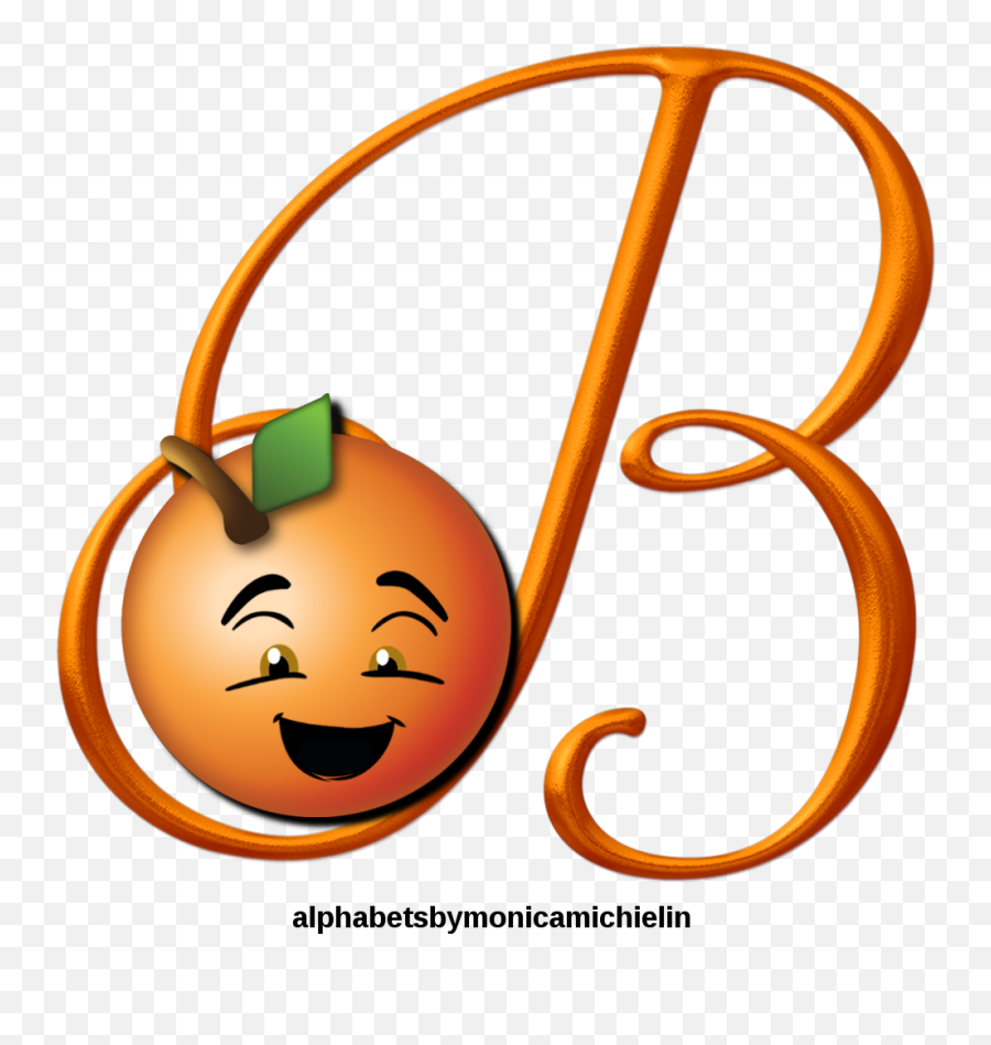 Monica Michielin Alphabets Orange Fruit Smile Alphabet - Happy Emoji,Emoji Times De Futebol