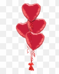 Red Heart Valentines Balloon - Red Helium Heart Balloons Emoji,Emoji Heart Balloons