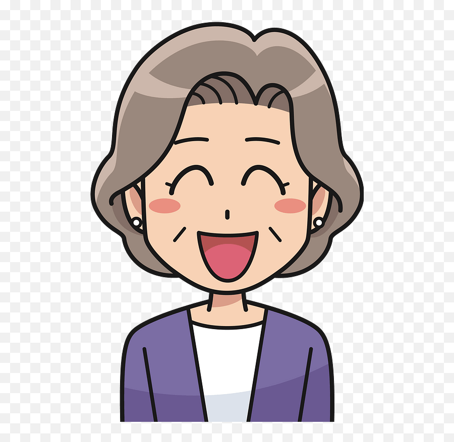 Laughing Woman Clipart - Elderly Cartoon Png Download Lady Laughing Clipart Png Emoji,Fat Laughing Emoji