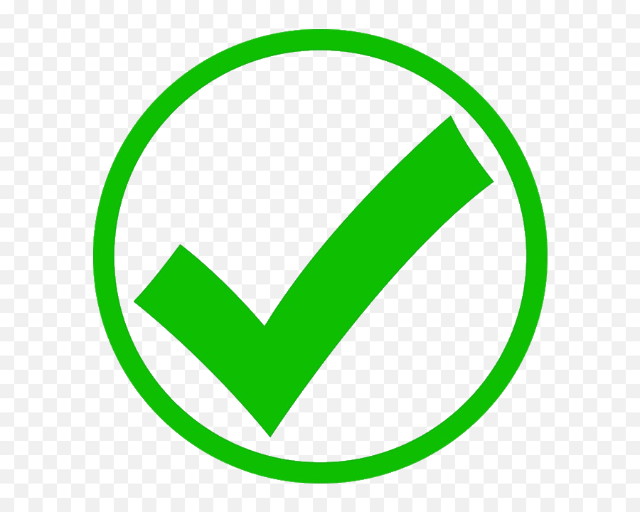 Checkmark Clipart Circle Checkmark - Png Transparent Green Check Mark Emoji,Emoji Tick Icons Cute