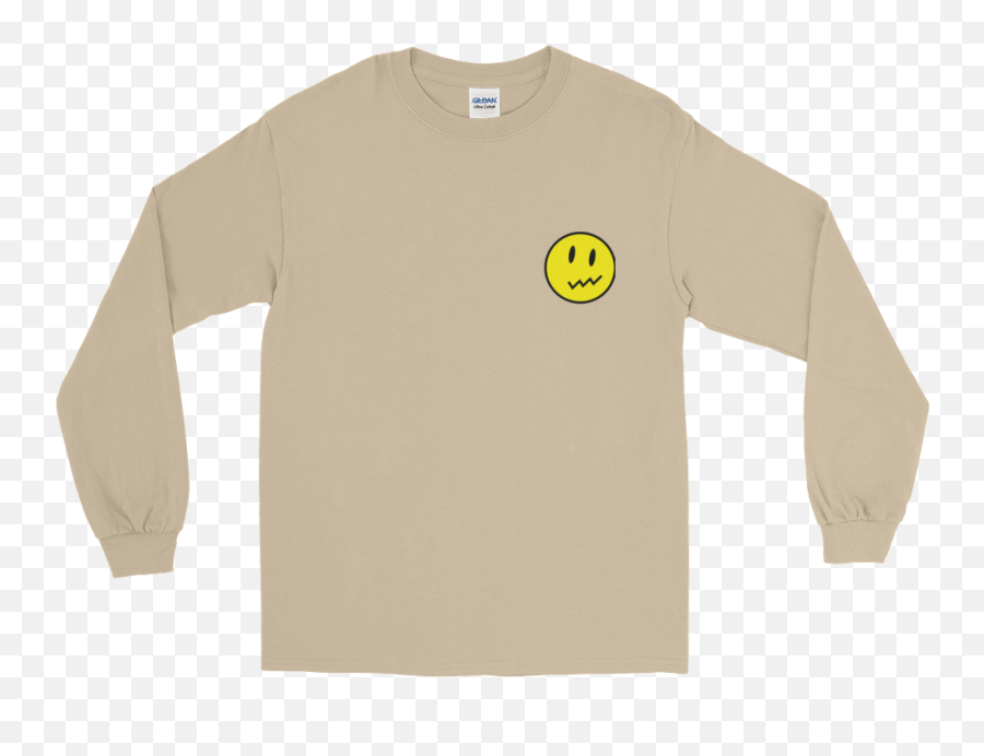 Unsure Smiley Long Sleeve Tee - Pink Long Sleeve Shirt Emoji,Ghost Emoticon Tee