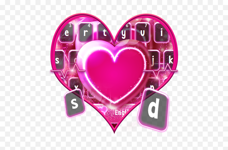 Twinkling Neon Pink Love Keyboard - App Su Google Play Girly Emoji,Pink Heart Emojis