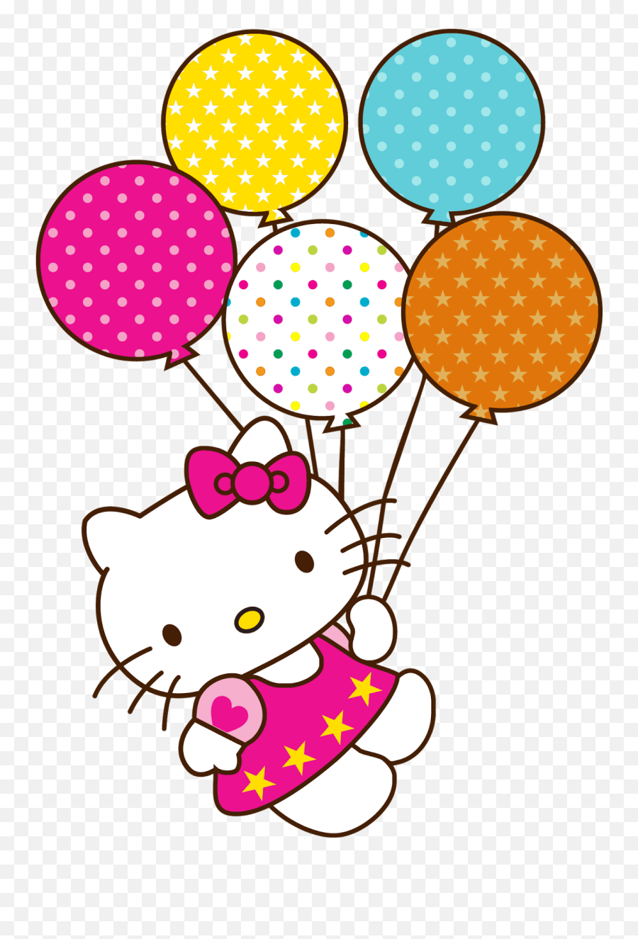 Hello Kitty Coloring - Birthday Hello Kitty Balloon Emoji,Hello Kitty Happy Birthday Emoticon