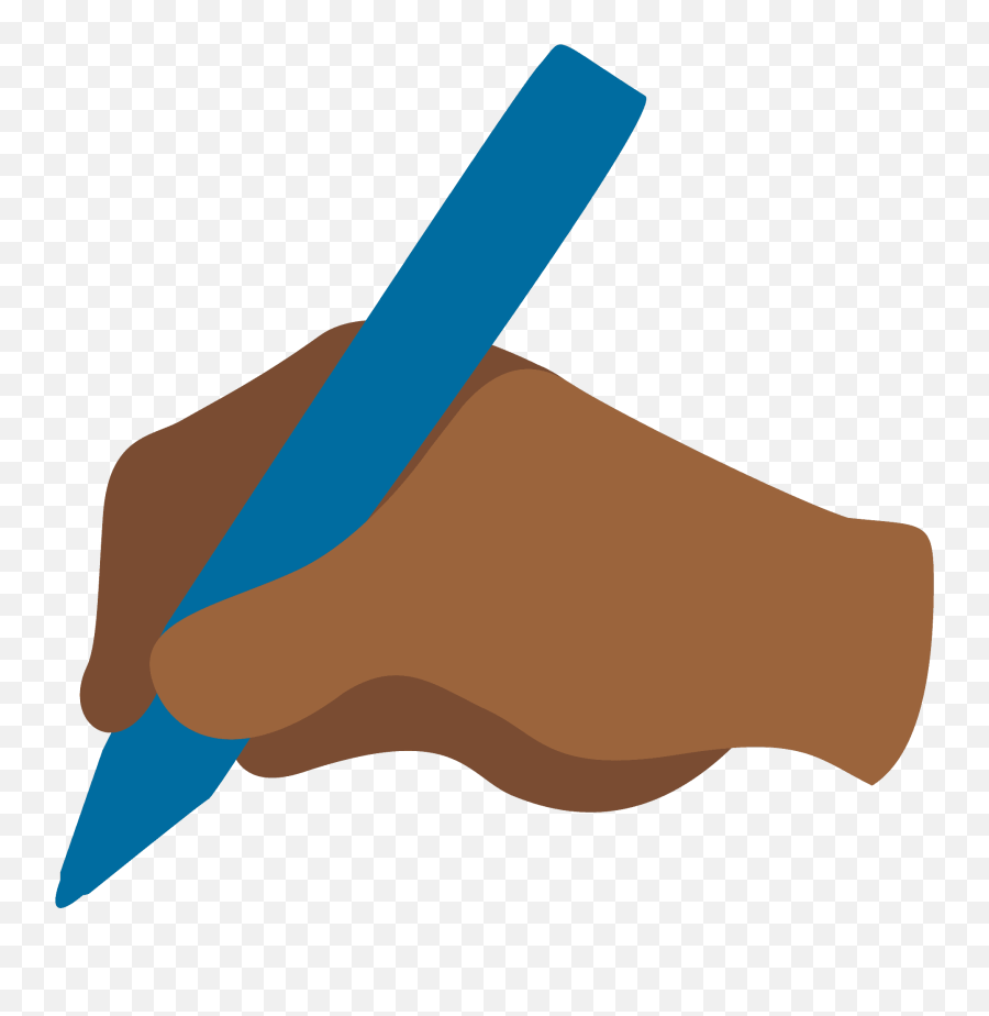 Writing Hand Emoji Clipart - Emoji Escritor,Hand Emojis Brown