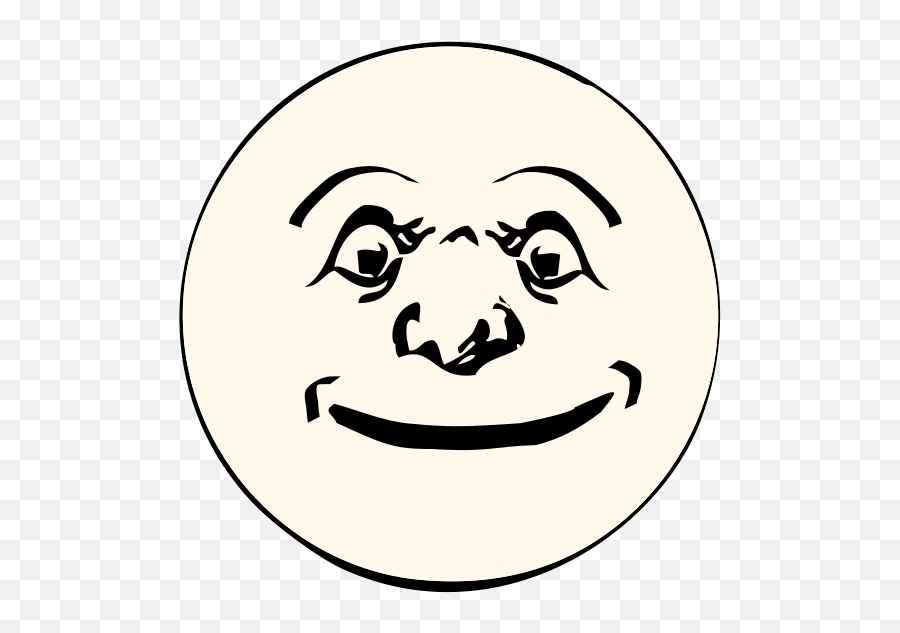 Moon Smiling Clip Art Image - Clipsafari Moon With A Smiley Face Emoji,Big Eyed Emoji
