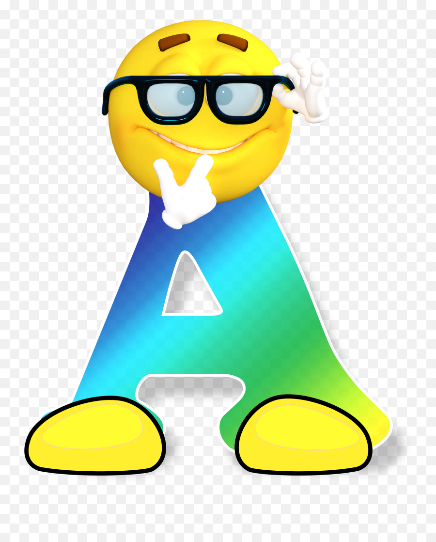 Emoticon In Glasses And Letter A Emoji,Letter A Emoji